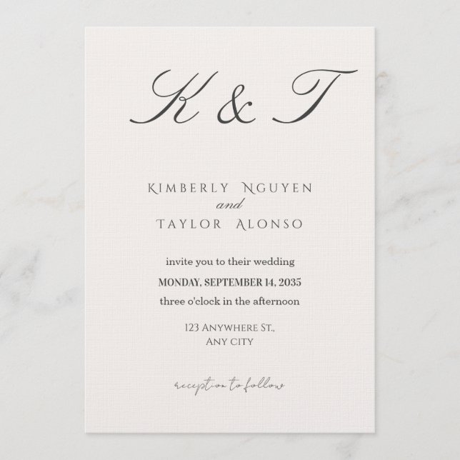 Invitación Classic Modern Wedding Invitation | Elegant  (Anverso)