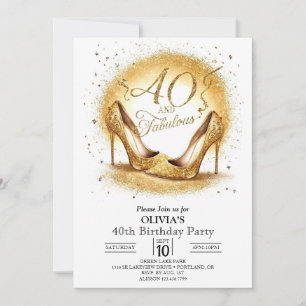 Invitación Classic Online Digital Gold 40 cumpleaños