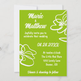 Invitación Classic Photo Citrus Green Floral Wedding