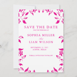 Invitación Classic Pink Floral Save the Date Invitation