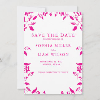 Invitación Classic Pink Floral Save the Date Invitation