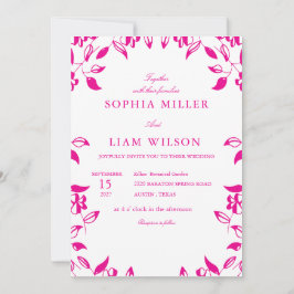 Invitación Classic Pink Floral  Wedding Invitation