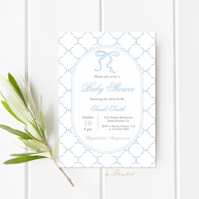 Invitación Classic Preppy Charm Baby Shower Boy (Subido por el creador)