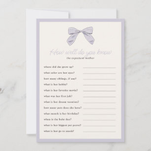 Invitación Classic Purple Bow ¿Qué tan bien conoces la tarjet