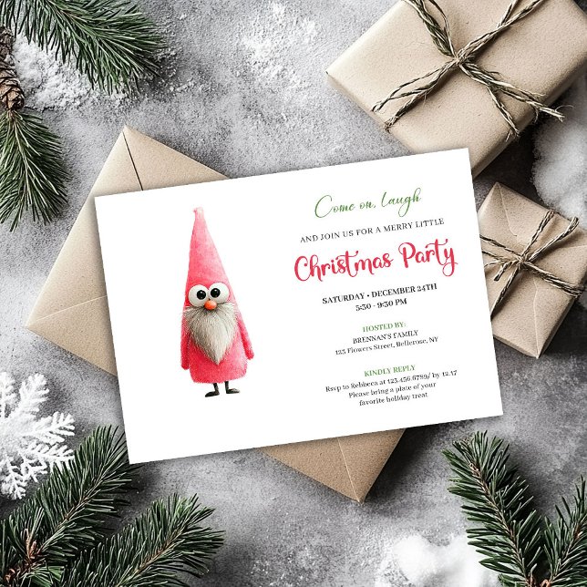 Invitación Classic quirky pink santa holiday invitation (Classic quirky pink santa holiday invitation

)