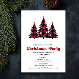Invitación Classic Red Black Plaid Holiday Party Printable