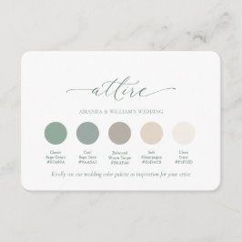 Invitación Classic Sage Green Wedding Attire Card