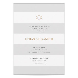 Invitación Classic Stripes Bar Mitzvah