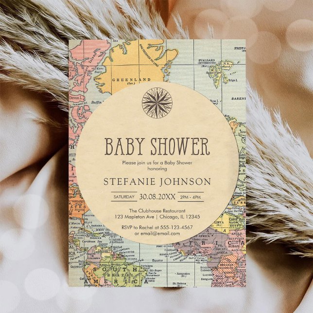 Invitación Classic Travel Worl Baby Shower Invitation (Subido por el creador)