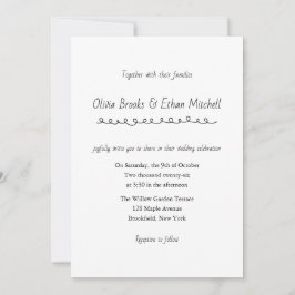 Invitación Classic Typography Wedding Invitation
