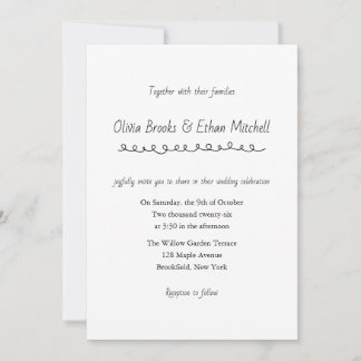 Invitación Classic Typography Wedding Invitation