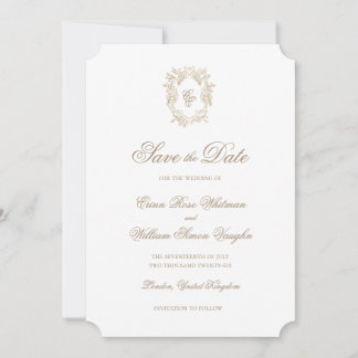Invitación Classic Wedding Crest Save The Date Invitation