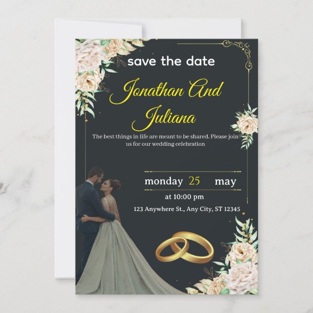 Invitación Classic Wedding Invitation 2025" (Anverso)