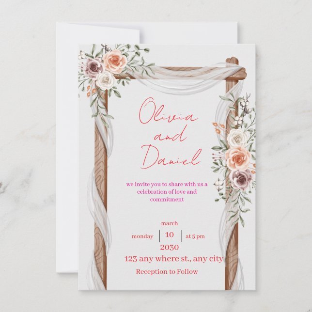 Invitación Classic Wedding Invitation – Elegant and Timeless  (Anverso)