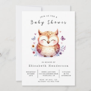 Invitación Classic Woods Owl Baby Shower