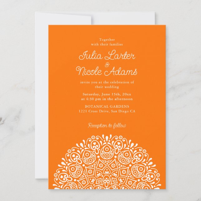Invitación Classical Ornate Art Deco Style Mandala Wedding (Anverso)