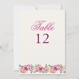 Invitación Classical Pearl Swan Floral Wedding Table Number