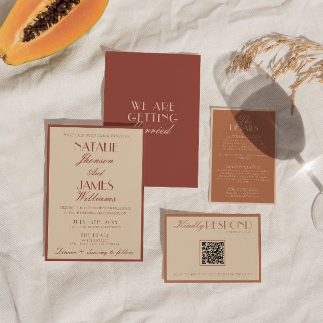 Invitación Classy Auburn Copper Old Money Fancy Wedding (Subido por el creador)