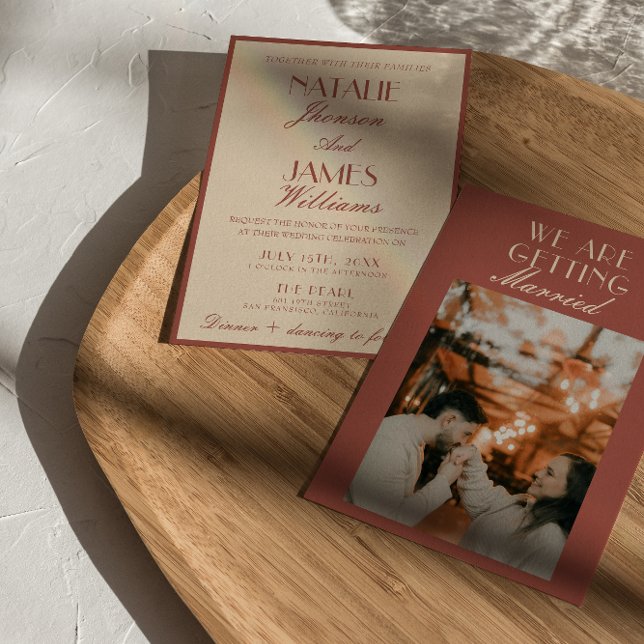 Invitación Classy Auburn Copper Old Money Luxury Wedding (Subido por el creador)