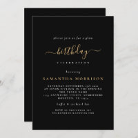 Classy Black Gold Cualquier cumpleaños de edad