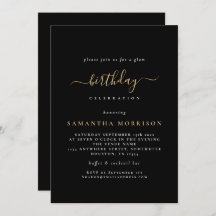 Classy Black Gold Cualquier cumpleaños de edad