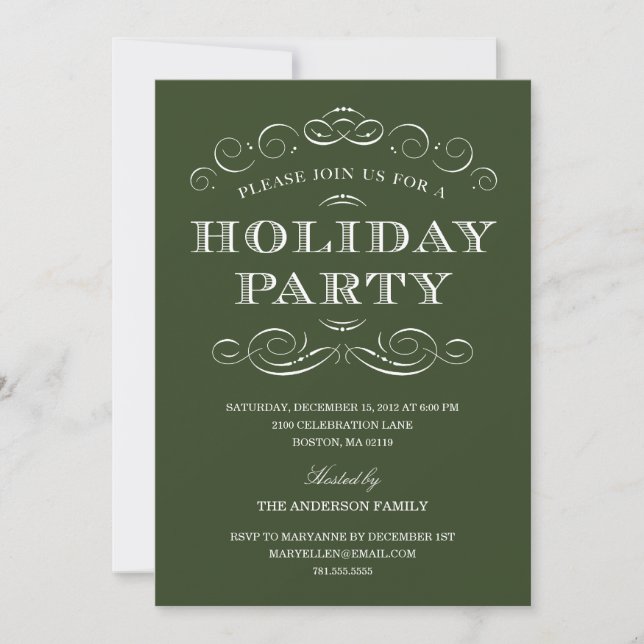 INVITACIÓN CLASSY CHRISTMAS | HOLIDAY PARTY INVITATION (Anverso)
