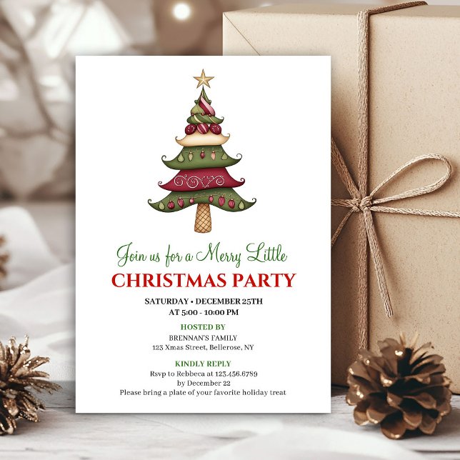Invitación Classy designer Christmas tree Christmas invites (Classy designer Christmas tree Christmas invitation)