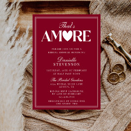 Invitación Classy Elegant Burgundy That's Amore Bridal Shower