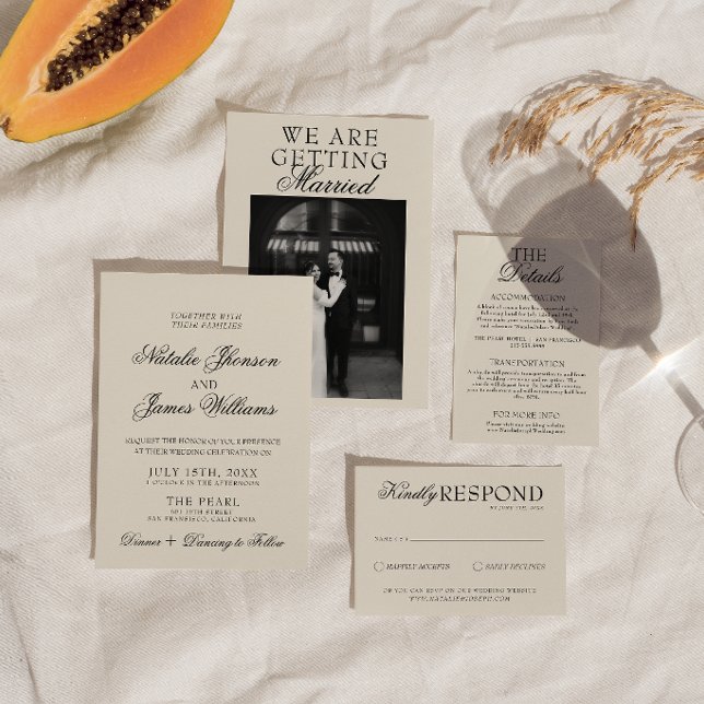 Invitación Classy Old Money Whimsical Retro Fancy Wedding (Subido por el creador)