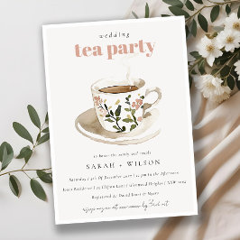 Invitación Classy Pastel Floral Tea Cup Wedding Tea Party