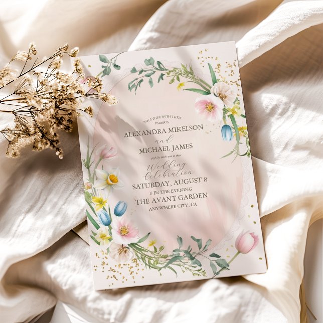 Invitación Classy Spring Wildflower Meadow Garden Wedding (Subido por el creador)