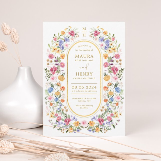 Invitación Classy Spring Wildflower Meadow Garden Wedding (Subido por el creador)