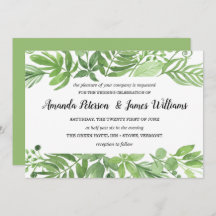 Classy Watercolor salvaje pradera verde Boda
