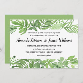 Invitación Classy Watercolor salvaje pradera verde Boda
