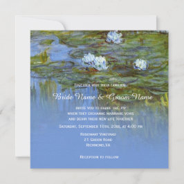 Invitación Claude Monet, boda de lirios de agua