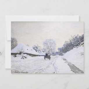 Invitación Claude Monet - Carro en el camino nevado en Honfle