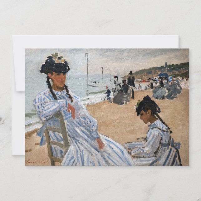 Invitación Claude Monet - En la playa de Trouville (Anverso)