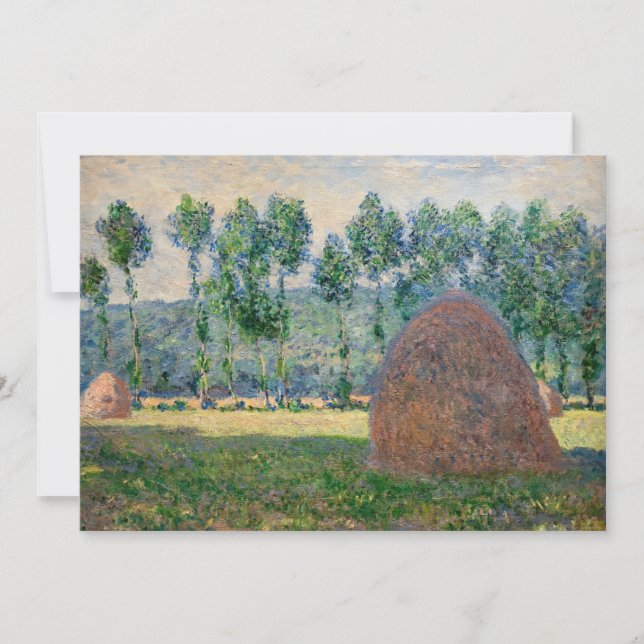 Invitación Claude Monet - Haystacks cerca de Giverny (Anverso)
