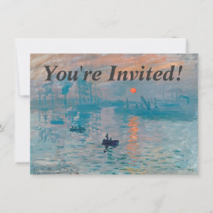 Invitación Claude Monet Impresión Amanecer Francés