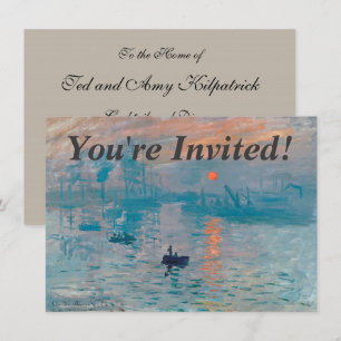 Invitación Claude Monet Impresión Amanecer Francés