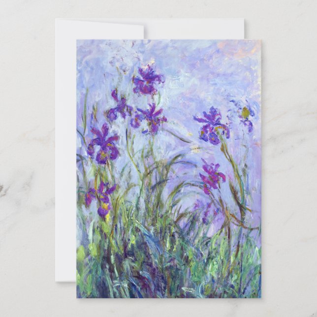 Invitación Claude Monet - Lilac Irises / Iris Mauves (Anverso)