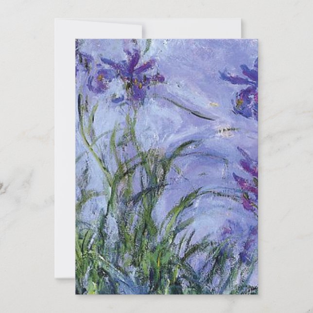 Invitación Claude Monet - Lilac Irises Mauves 1917 (Anverso)