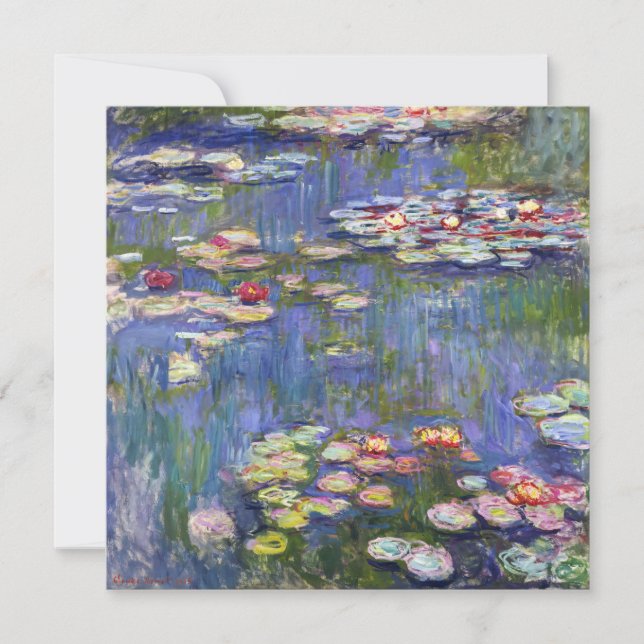 Invitación Claude Monet - Lilies de agua / Nympheas (Anverso)
