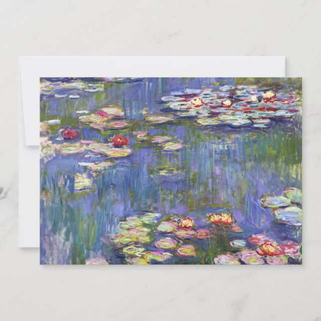 Invitación Claude Monet - Lilies de agua / Nympheas (Anverso)