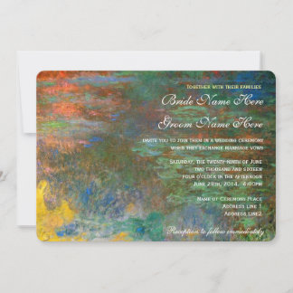 Invitación Claude Monet lirios de agua vintage boda