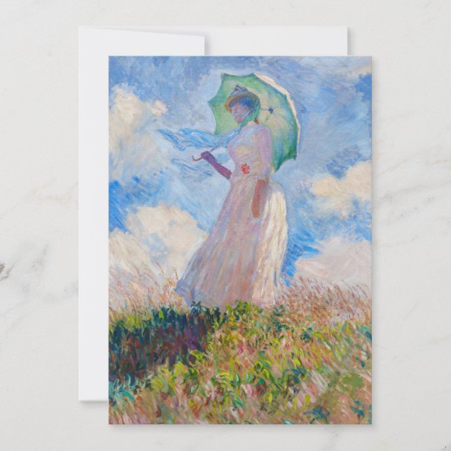 Invitación Claude Monet - Mujer con Parasol/Paraguas (Anverso)