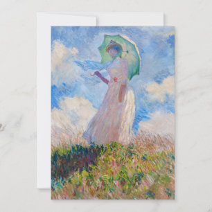 Invitación Claude Monet - Mujer con un parasol frente a la iz