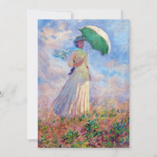 Invitación Claude Monet - Mujer con un Parasol mirando a la d