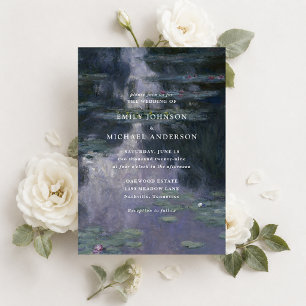 Invitación Claude Monet Nenúfares Boda Arte Refinado 