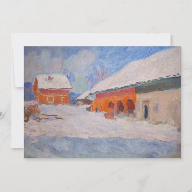 Invitación Claude Monet - Noruega, casas rojas en Bjornegaard (Anverso)